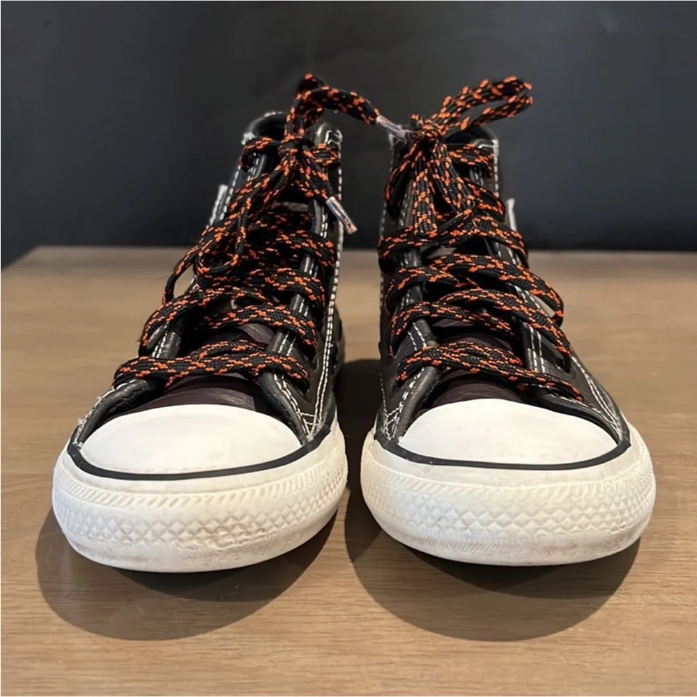 Authentic Converse designer little boys leather high tops sneakers sz 11